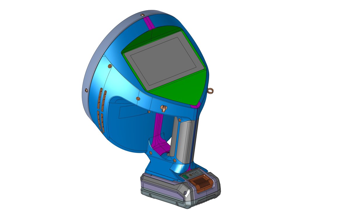 CAD-Modell der akustischen Kamera, Ansicht von hinten