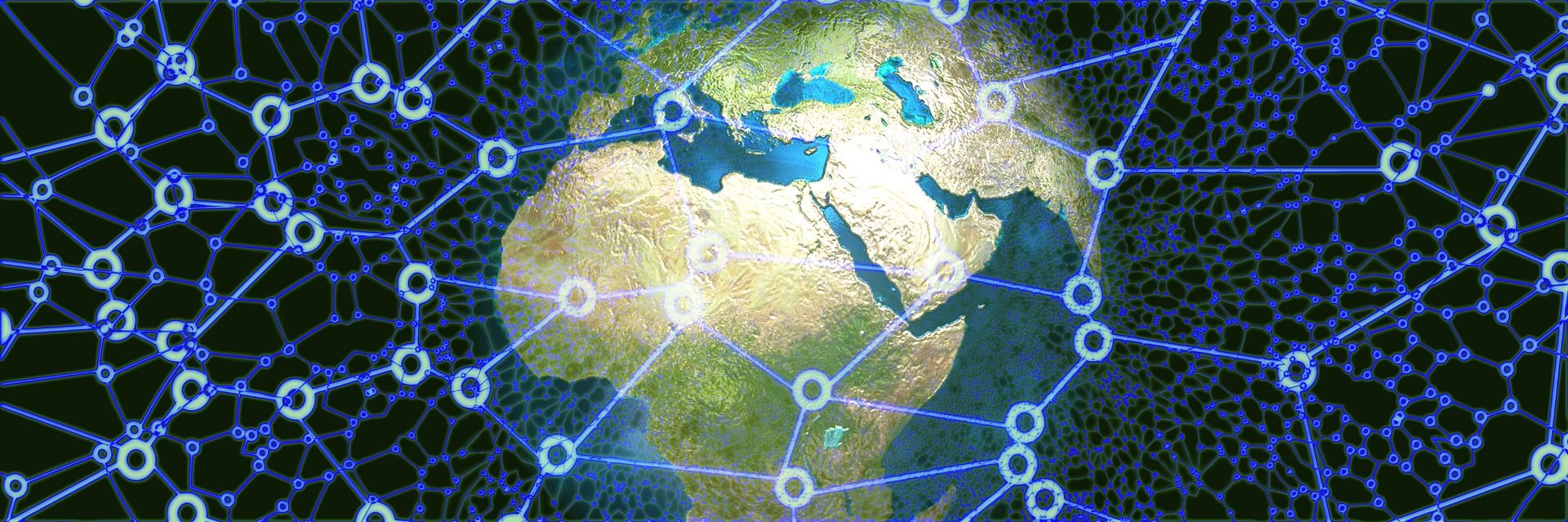 Globus mit Netzwerk aus verbundenen Knotenpunkten